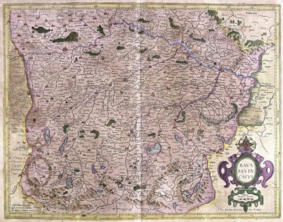 Bayern, Tyskland (gravering av Gerardus Mercator