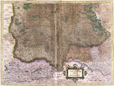 Bayern, Tyskland (gravering av Gerardus Mercator