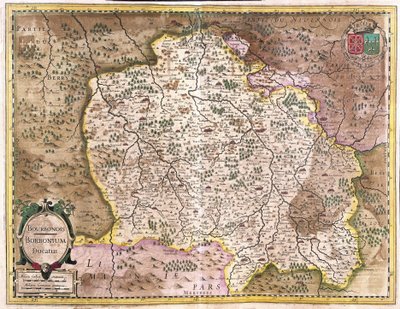 Bourbonnais, Frankrike (gravering av Gerardus Mercator
