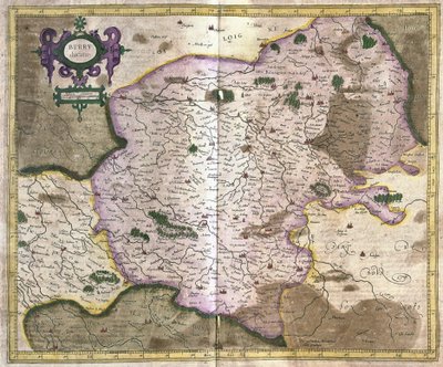 Bourges (Loire-dalen), Frankrike (gravering av Gerardus Mercator
