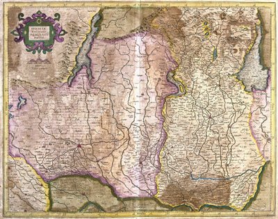 Brescia og Milano, Italia (gravering av Gerardus Mercator