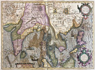 Øst-India (gravering av Gerardus Mercator