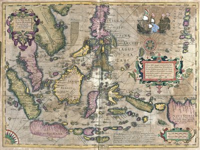 Øst-India med Borneo og Filippinsk (gravering av Gerardus Mercator