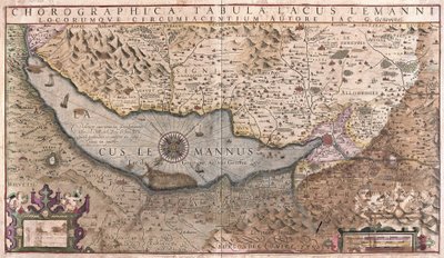Geneva Lake, Sveits (gravering av Gerardus Mercator