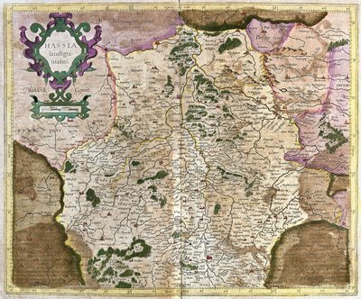 Hessen, Kassel, Tyskland (gravering av Gerardus Mercator