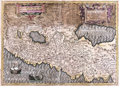 Det hellige land og Palestina (gravering av Gerardus Mercator