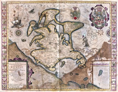 Isle of Rugen, Tyskland (gravering av Gerardus Mercator