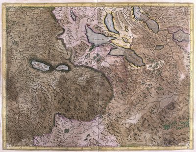 Innsjøer i Sveits (gravering av Gerardus Mercator
