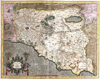 Lazio, Italia (gravering av Gerardus Mercator
