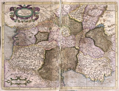 Limousine, Languedoc, Auvergne, Burgund og Provence, Sør-Frankrike av Gerardus Mercator
