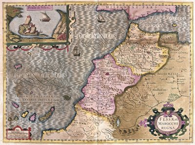 Nordvest-Afrika med Kanariøyene (gravering av Gerardus Mercator