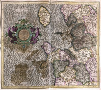 Nordvest-England (gravering av Gerardus Mercator