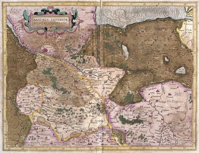 Sachsen og Mecklenburg, Tyskland (gravering av Gerardus Mercator