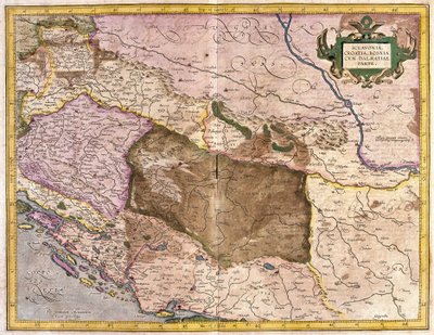 Sclavonia, Kroatia, Bosnia og Dalmatia (gravering av Gerardus Mercator