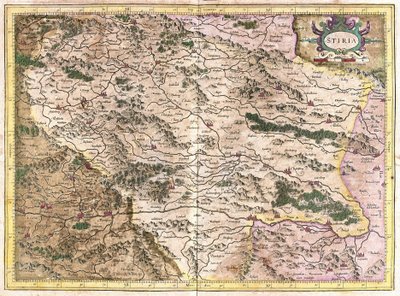 Steiermark, Østerrike (gravering av Gerardus Mercator