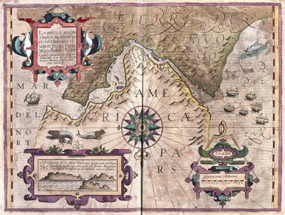 Magellanstredet (gravering av Gerardus Mercator