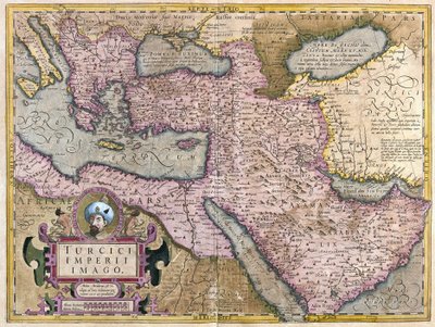 Tyrkia, Balkan, nordøstlige Afrika, Arabia og Midtøsten (gravering av Gerardus Mercator