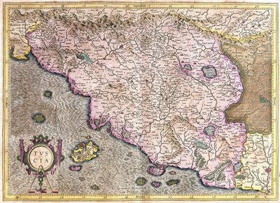 Toscana, Italia (gravering av Gerardus Mercator