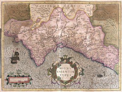 Valencia, Spania (gravering av Gerardus Mercator