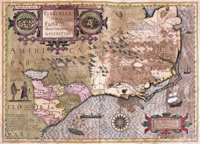 Virginia og Florida (gravering av Gerardus Mercator