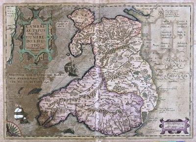 Wales, Storbritannia (gravering av Gerardus Mercator