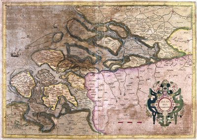 Zeeland, Nederland (gravering av Gerardus Mercator