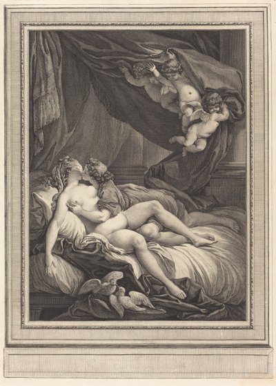 Venus og Adonis av Geraud Vidal after Charles Monnet