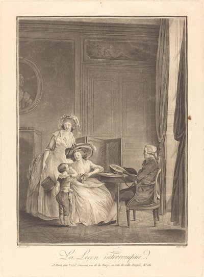 Den avbrutte leksjonen av Geraud Vidal after Nicolas Lavreince
