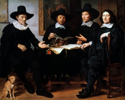 Fire offiserer fra Amsterdam Coopers and Wine-rackers Guild, 1657. av Gerbrand van den Eeckhout