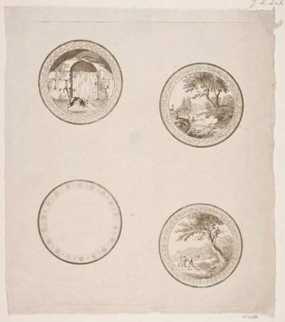 Fire vignetter for La Fontaines fabler av Gerhard Ludvig Lahde
