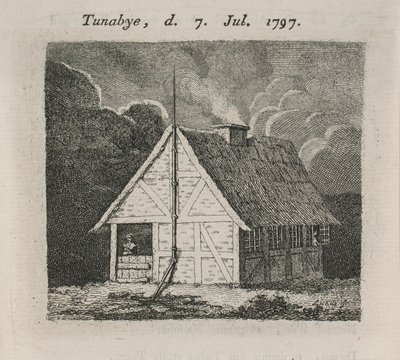 Hus med lynavleder av Gerhard Ludvig Lahde