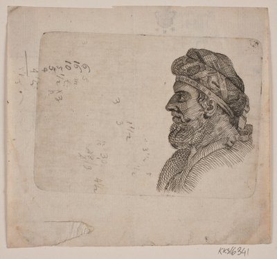 Studieleder for gammel mann i profil av Gerhard Ludvig Lahde