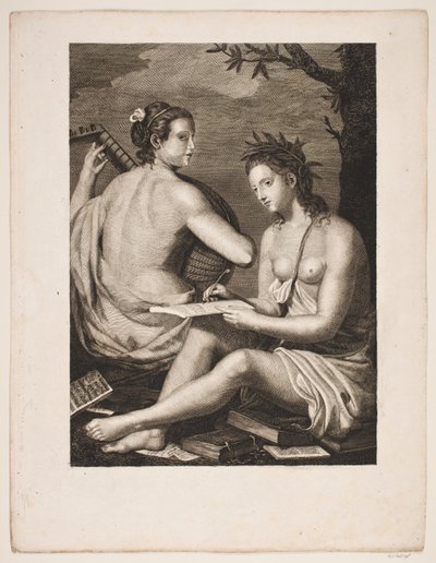 Terpsichore et Kalliope av Gerhard Ludvig Lahde