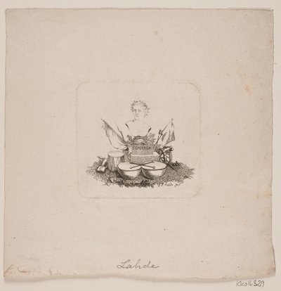 Vignett med byste av Sophron av Gerhard Ludvig Lahde