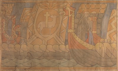 Folkloretegning, 1895-1898. av Gerhard Munthe