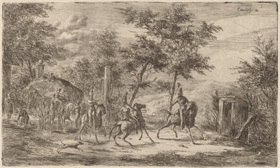Kavaleri og høyvogn av Gerhardus Emaus de Micault