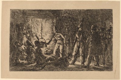 Kosakker foran en peis [recto] av Gerhardus Emaus de Micault