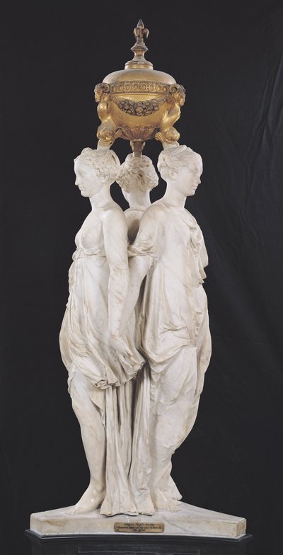 The Three Graces, begravelsesmonument med hjertet til Henri II (1519-59) 1559 (marmor) av Germain Pilon