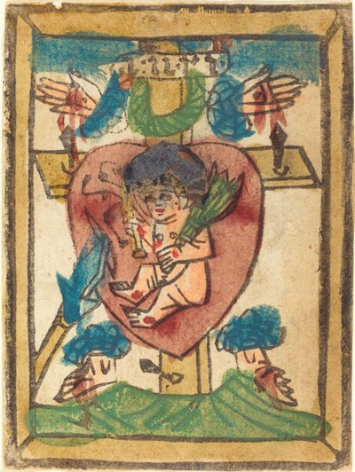 Kristusbarn i det hellige hjerte av German 15th Century