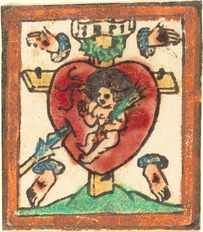 Kristusbarn i det hellige hjerte av German 15th Century
