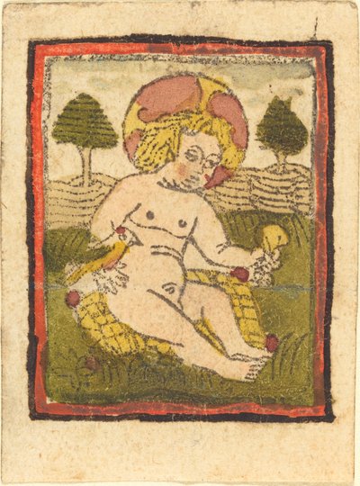 Kristusbarn med fugl av German 15th Century