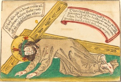 Kristus faller under korsets vekt av German 15th Century