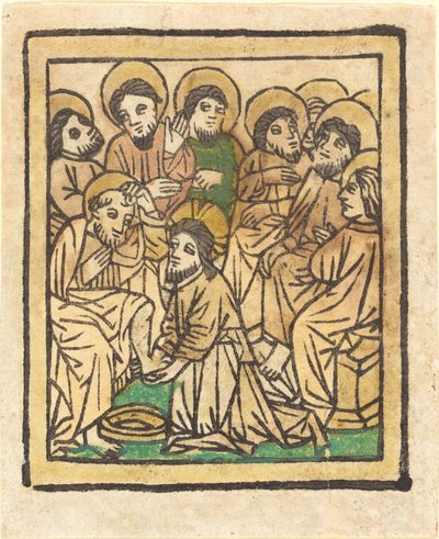 Kristus vasker apostlenes føtter av German 15th Century
