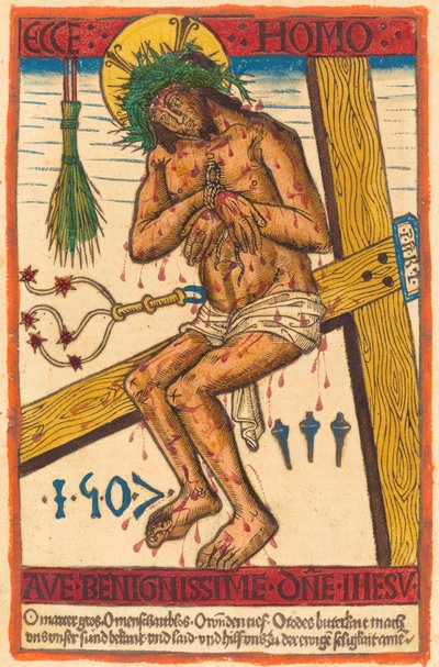 Kristus som sorgens mann av German 15th Century