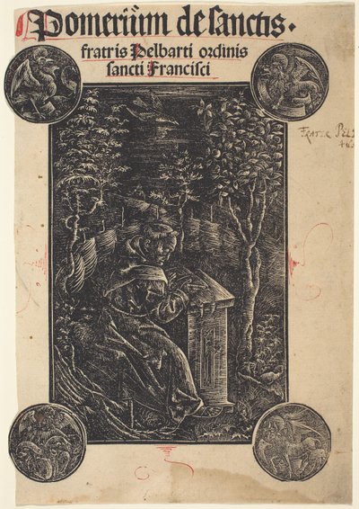 Franciscan, Pelbartus av Temesvar, i en hage av German 15th Century