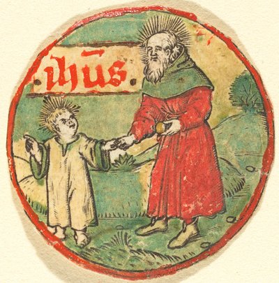 Josef og Kristusbarnet av German 15th Century