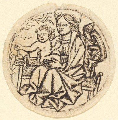 Madonna og barn med en bjelle av German 15th Century