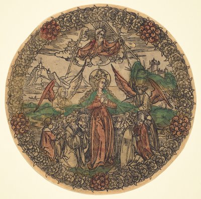 Madonna i en krans av roser av German 15th Century