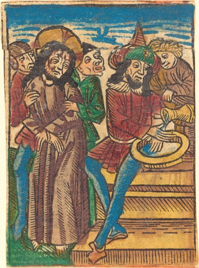 Pilatus vasker hendene av German 15th Century