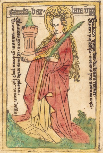 Den hellige Barbara av German 15th Century